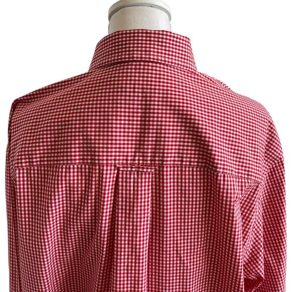 Izod Shirt Men's Size Large Tall Red Gingham Check Non Iron Dress Casual Checked - Picture 2 of 10